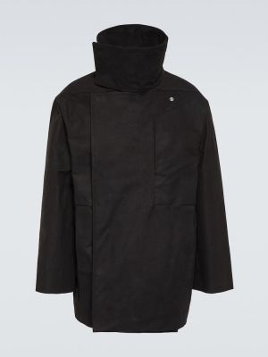 Oversized bavlněný kabát Rick Owens černý