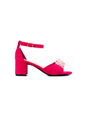 Sandály na podpatku na širokém podpatku W. Potocki růžové