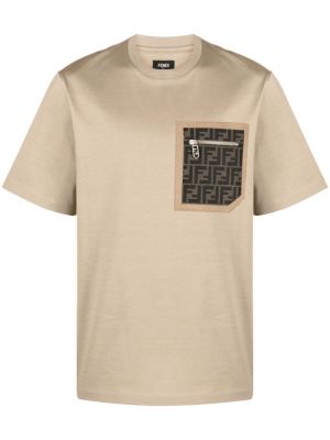 Koszulka z nadrukiem z kieszeniami Fendi