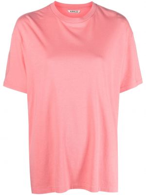 T-shirt con scollo tondo Auralee rosa