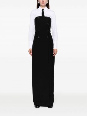 Sukienka długa wełniana Alexander Mcqueen czarna