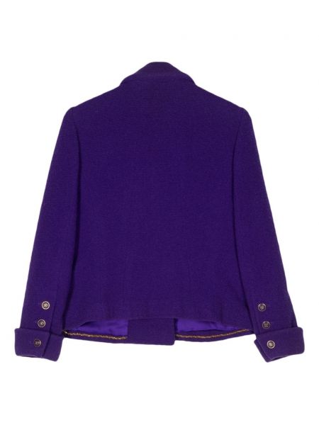 Długa kurtka na guziki Chanel Pre-owned fioletowa