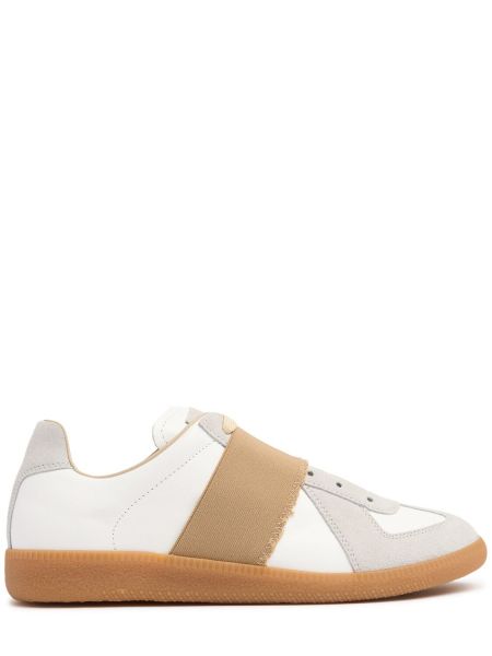 Deri sneaker Maison Margiela beyaz