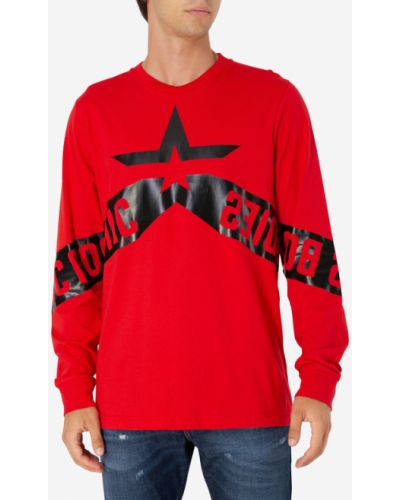 Tricou cu mânecă lungă cu stele Diesel roșu
