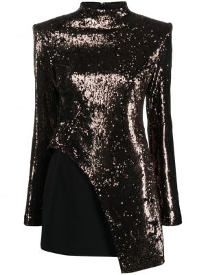 Коктейлна рокля с пайети Genny черно