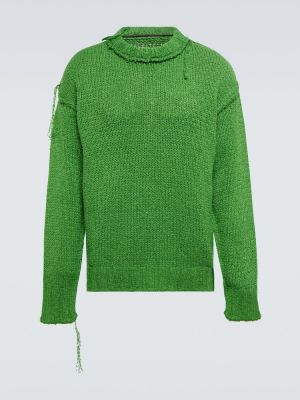 Oversized bavlněný svetr Sacai zelený