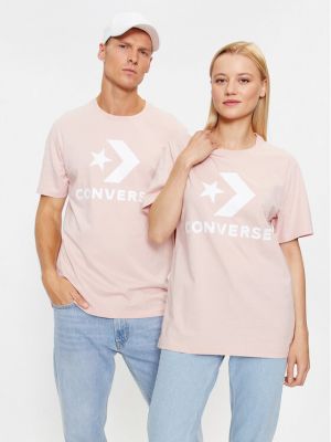 T-shirt large à motif étoile Converse rose