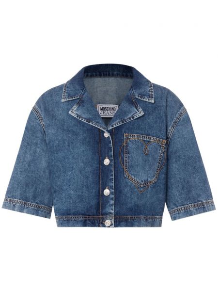 Cămașă de blugi Moschino Jeans albastru