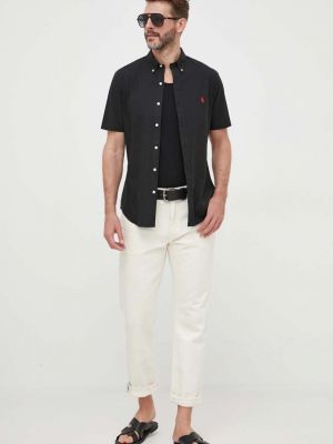 Пуховая рубашка на пуговицах слим Polo Ralph Lauren черная