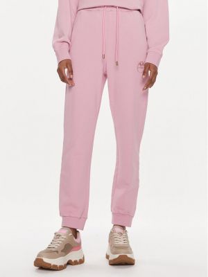 Priliehavé teplákové nohavice Pinko ružová