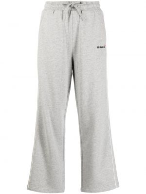 Bavlněné sportovní kalhoty s výšivkou :chocoolate šedé