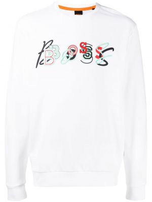 Bomull sweatshirt Boss hvit