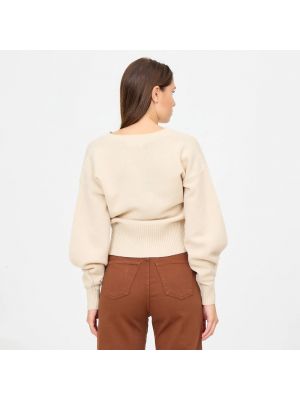 Jersey de lana de cachemir de tela jersey Federica Tosi beige