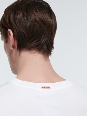 Bavlněná košile jersey Acne Studios bílá