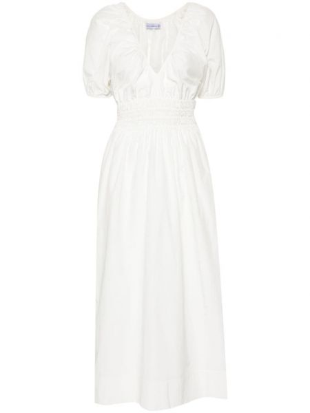 Миди рокля Faithfull The Brand бяло
