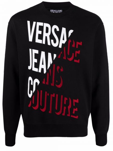 Trykt bomull sweatshirt Versace Jeans Couture svart