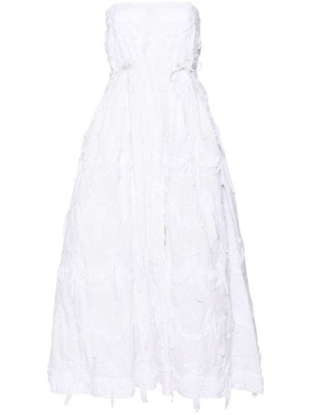 Večerní šaty s mašlí Simone Rocha bílé