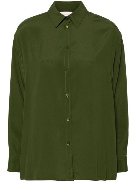 Класическа дълга риза от креп Semicouture зелено