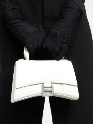 Bőr crossbody táska Balenciaga fehér