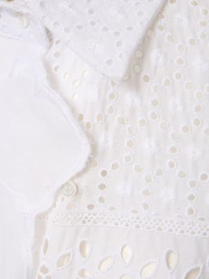 Oversize памучна риза бродирана Ermanno Scervino бяло