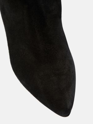 Gumene čizme od brušene kože Isabel Marant crna