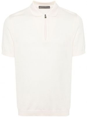 Плетена поло тениска Corneliani бяло