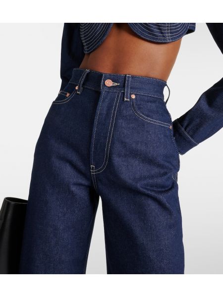 Voľné džínsy s vysokým pásom Jean Paul Gaultier modrá