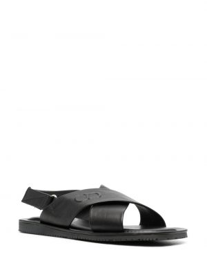 Kožené sandály Casadei černé