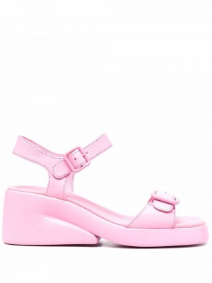 Lær sandaler Camper rosa