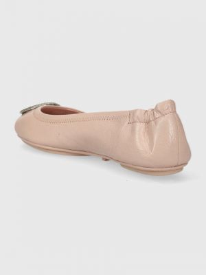 Bőr balerina cipők Tory Burch rózsaszín
