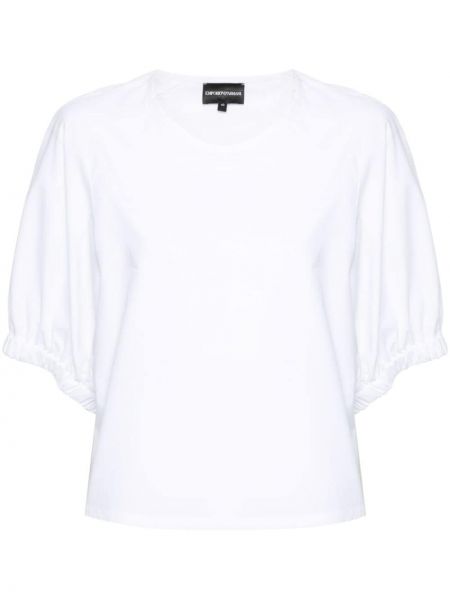 Bluză cu broderie Emporio Armani alb