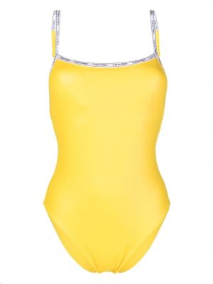 Raštuotas maudymosi kostiumėlis Calvin Klein geltona