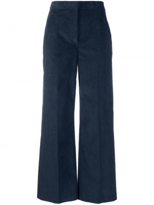Relaxed fit hlače iz rebrastega žameta Woolrich modra
