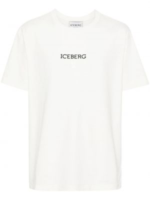 Bombažna majica s potiskom Iceberg bela