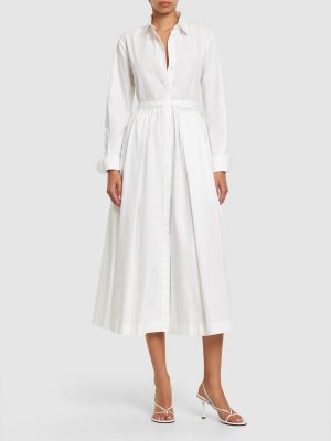 Robe mi-longue en dentelle Patou blanc