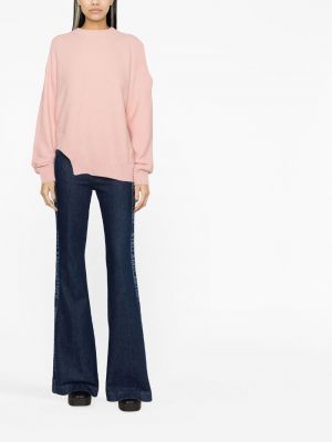 Sweter z kaszmiru asymetryczny Stella Mccartney różowy