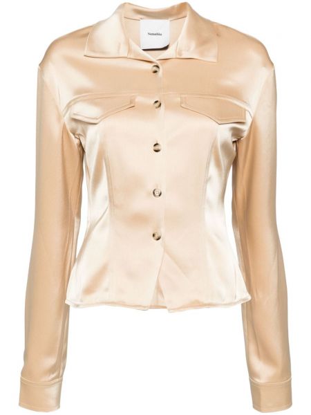 Chemise longue en satin Nanushka doré