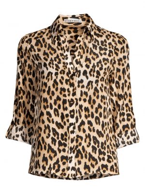 Шелковая блузка с леопардовым принтом Eloise Alice + Olivia