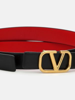 Cinturón de cuero reversible Valentino Garavani negro
