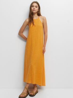 Dlouhé šaty Pull&bear oranžová