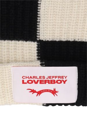 Chunky vlněný čepice z nylonu Charles Jeffrey Loverboy černý
