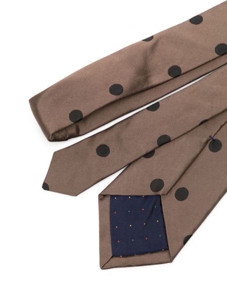 Taškuotas šilkinis kaklaraištis Paul Smith ruda