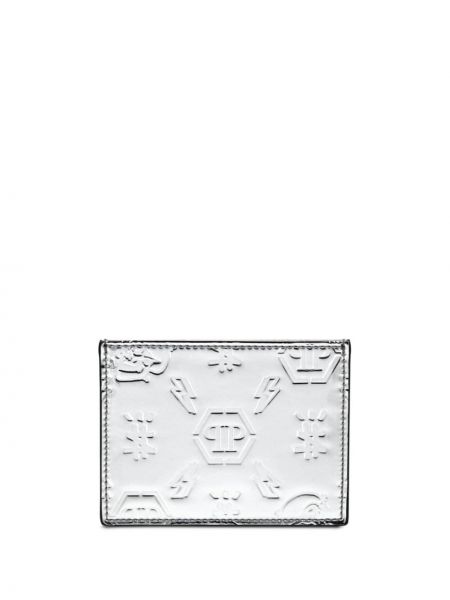 Usnjena denarnica Philipp Plein srebrna