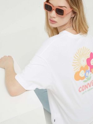 Koszulka bawełniana Converse biała