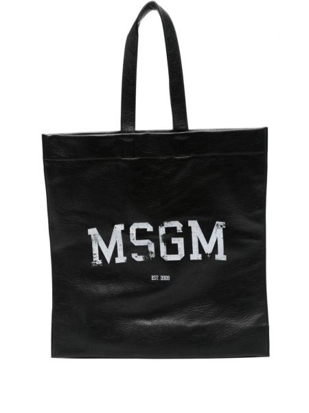 Τσάντα shopper με σχέδιο Msgm μαύρο