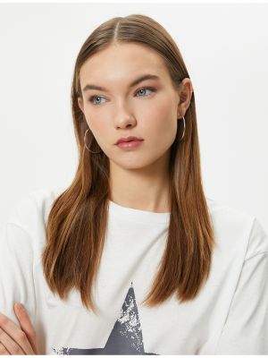 Βαμβακερή μπλούζα με σχέδιο με κοντό μανίκι Koton