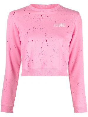 Distressed sweatshirt mit print Mm6 Maison Margiela pink