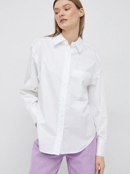 Pamučna košulja bootcut Calvin Klein bijela