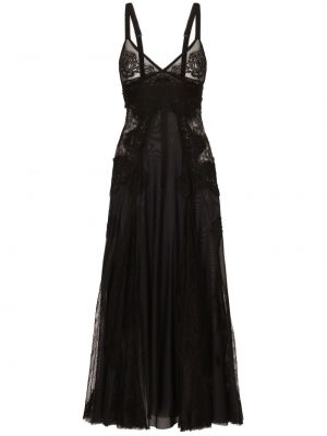 Nėriniuotas vakarinė suknelė Dolce & Gabbana juoda