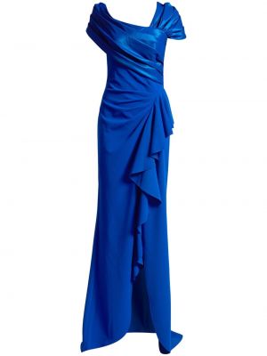 Drapované asymetrické večerní šaty Tadashi Shoji modré